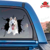 White German Shepherd Crack Sticker Car Window Happy Waterproof