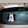 White German Shepherd Crack Sticker Car Window Happy Waterproof