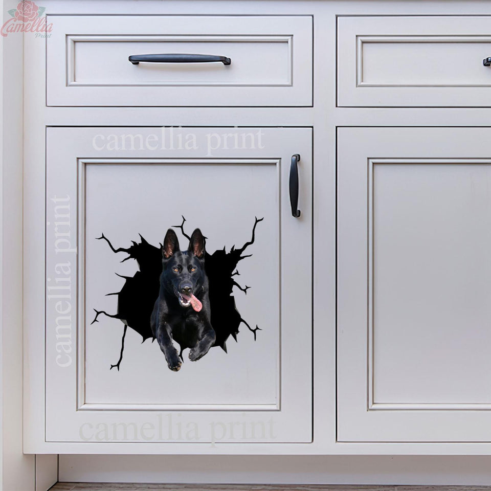 Black German Shepherd Sticker Crack Stickers for Cars Funny - high quality vinyl sticker view #5
