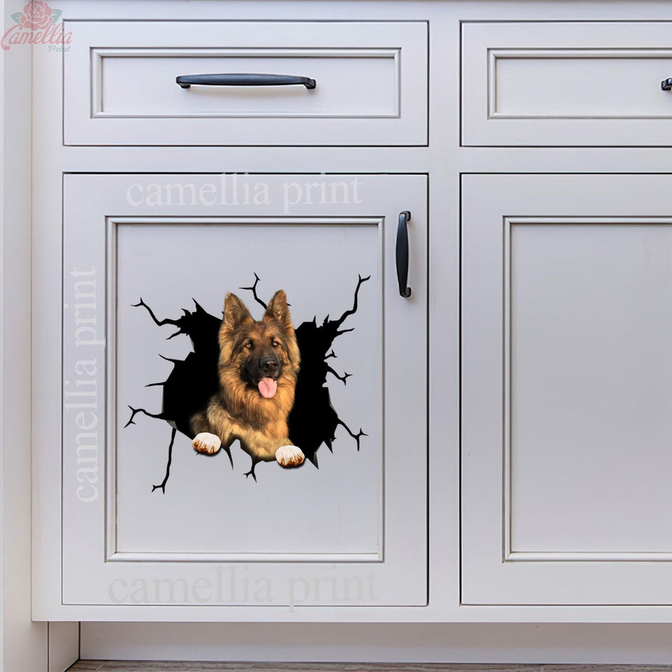 German Shepherd Crack Decal Items Cute a Custom Made Stickers