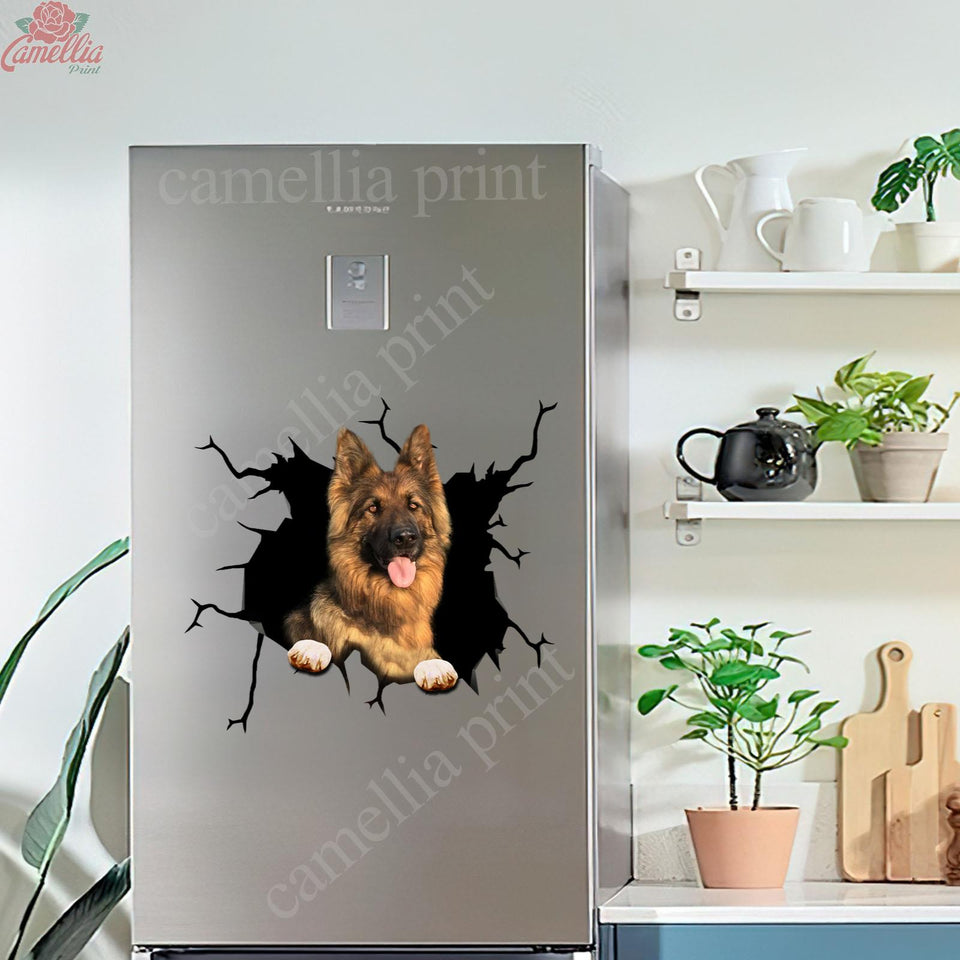 German Shepherd Crack Decal Items Cute a Custom Made Stickers