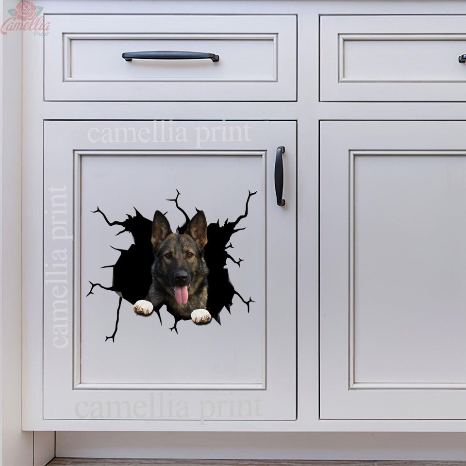German Shepherd Crack Decals for Walls Happy Water Bottle Labels