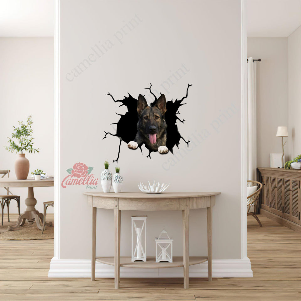 German Shepherd Crack Decals for Walls Happy Water Bottle Labels