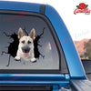 German Shepherd Crack Car Decal Custom Fun Custom Decals Gifts