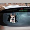 German Shepherd Crack Car Decal Custom Fun Custom Decals Gifts