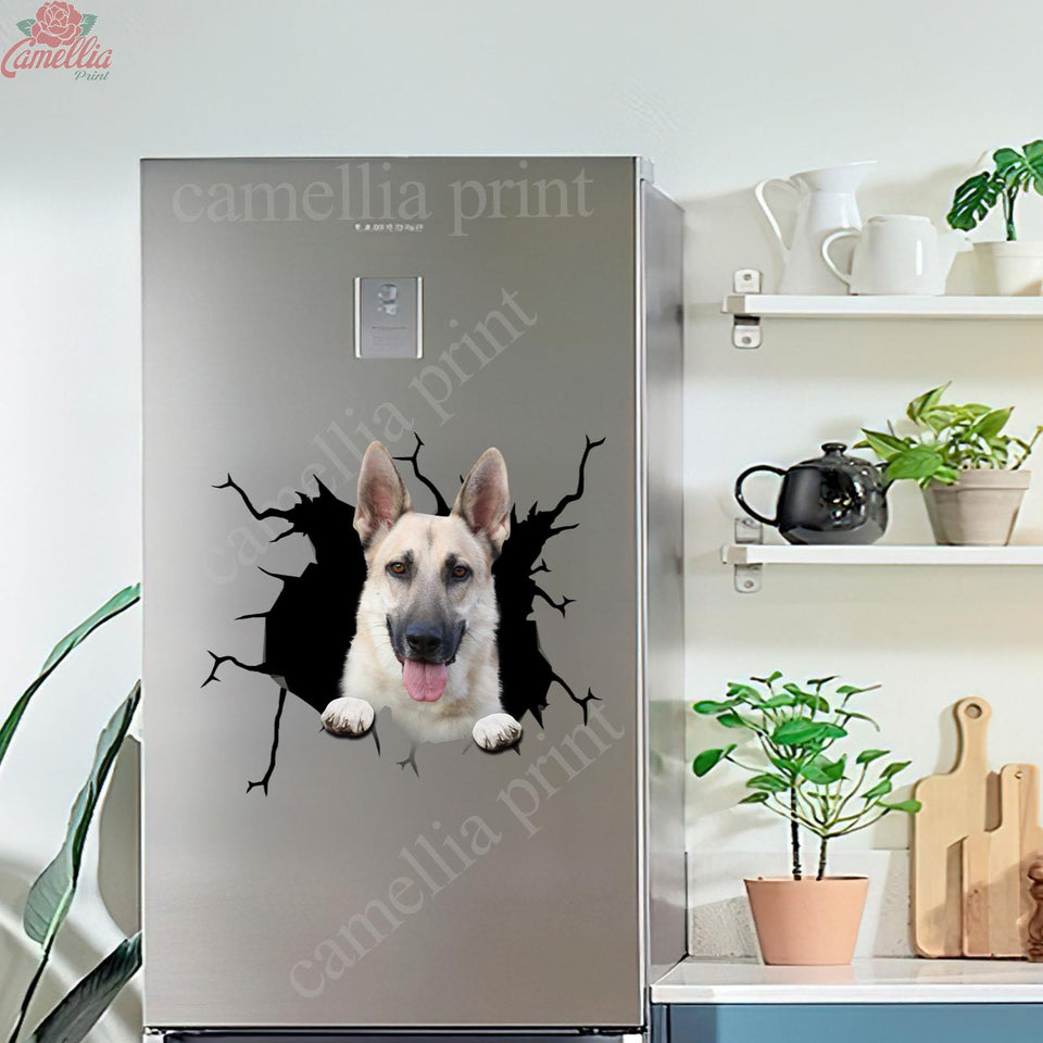 German Shepherd Crack Car Decal Custom Fun Custom Decals Gifts