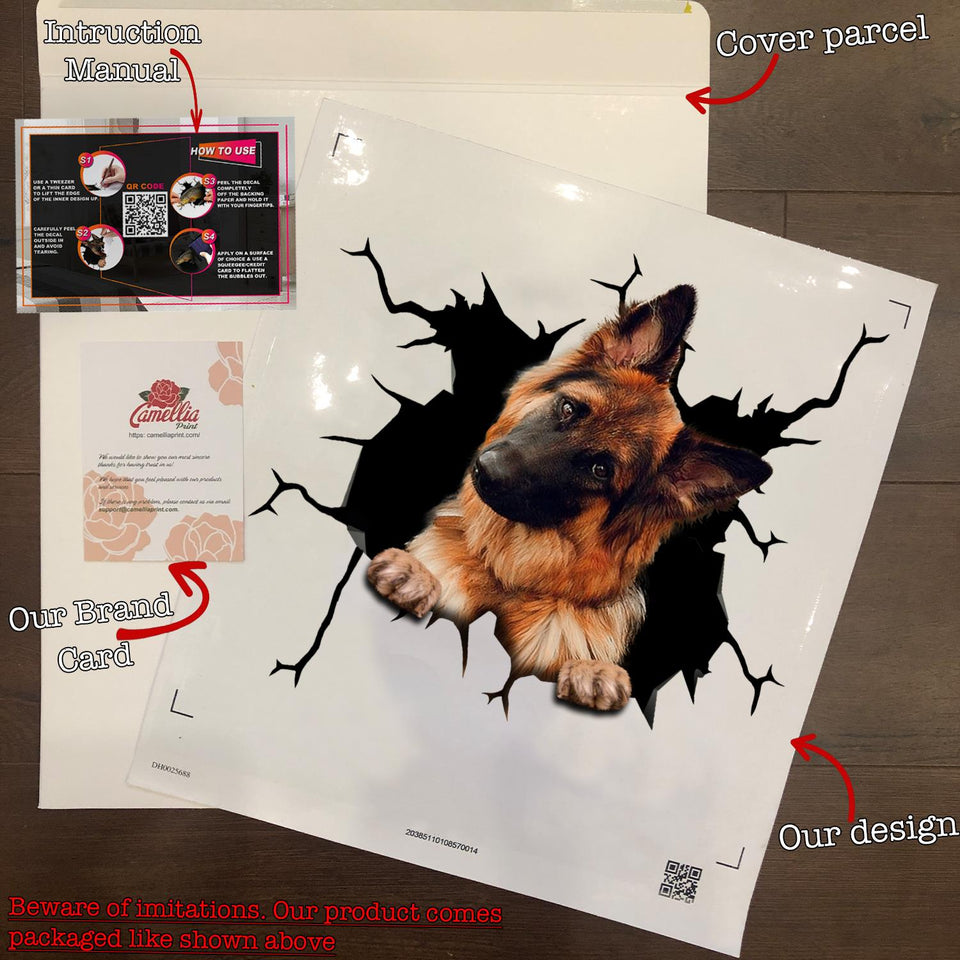 German Shepherd Crack Decor Decal Happy Custom Car Stickers 21st - durable UV resistant bumper and tumbler decal detail