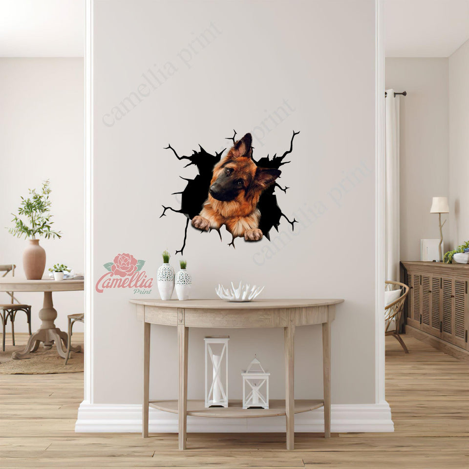 German Shepherd Crack Decor Decal Happy Custom Car Stickers 21st - Dog Lovers decal sticker view #7