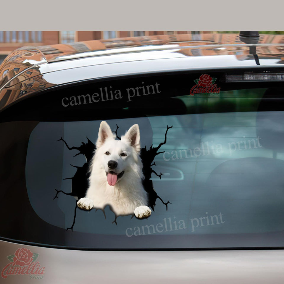 German Shepherd Crack Sticker Decals Nice Waterproof Labels - durable UV resistant bumper and tumbler decal detail