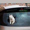 German Shepherd Crack Decal for Back Car Window Humor Name - durable UV resistant bumper and tumbler decal detail