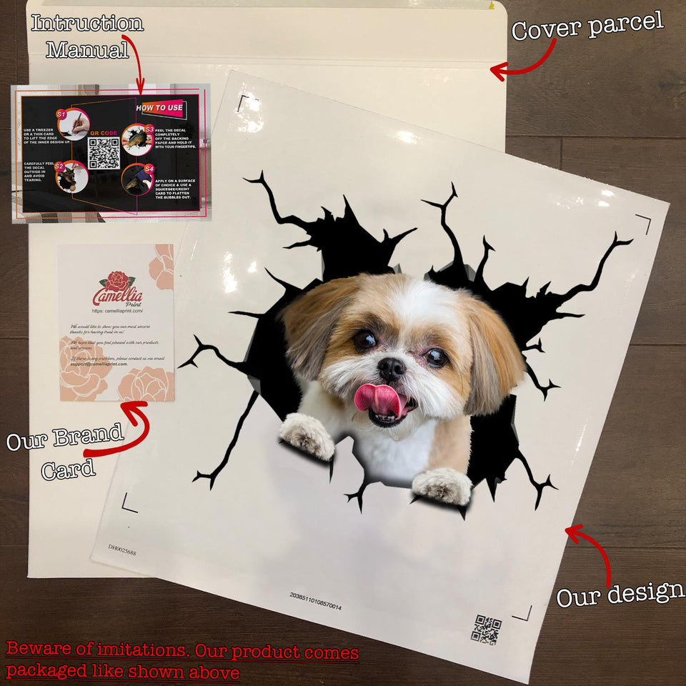 Shih Tzu Crack Bone Sticker The Cutest Art Stickers 60th Birthday Ideas
