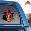 Chicken Crack waterproof die-cut farm sticker for cars, laptops, tumblers, windows, and water bottles