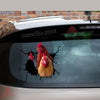 Chicken Crack waterproof die-cut farm sticker for cars, laptops, tumblers, windows, and water bottles