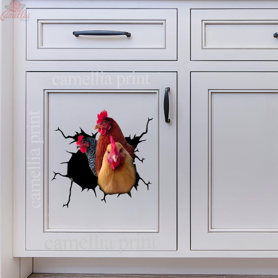 Chicken Crack waterproof die-cut farm sticker for cars, laptops, tumblers, windows, and water bottles