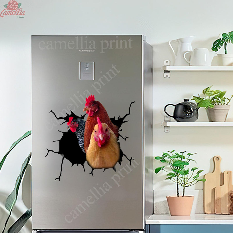 Chicken Crack waterproof die-cut farm sticker for cars, laptops, tumblers, windows, and water bottles
