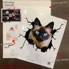 Siamese cat crack funny cat sticker, waterproof die-cut vinyl decal for water bottles, laptops, and windows