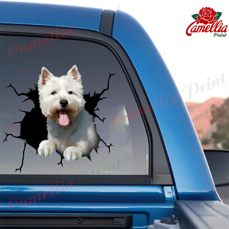 West Highland White Terrier Crack Sticker For Car Window Your Cute Jeans Computer Stickers Gifts For Dogs
