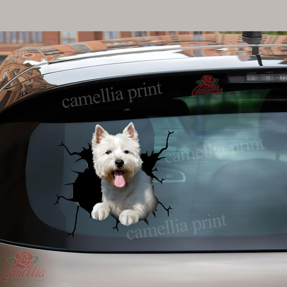 West Highland White Terrier Crack Sticker For Car Window Your Cute Jeans Computer Stickers Gifts For Dogs