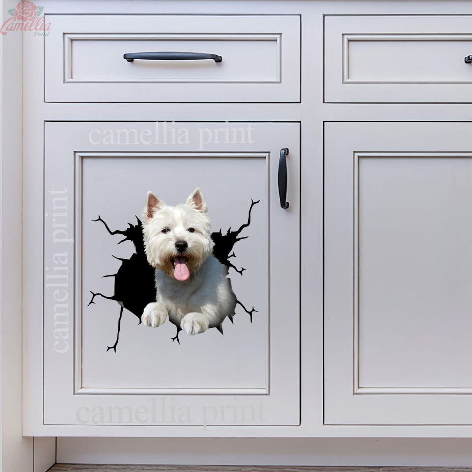 West Highland White Terrier Crack Sticker For Car Window Your Cute Jeans Computer Stickers Gifts For Dogs