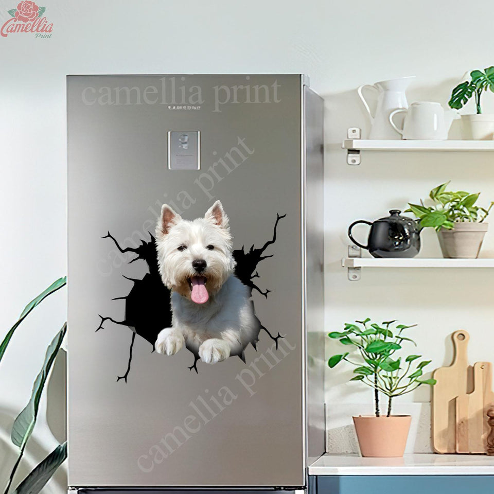 West Highland White Terrier Crack Sticker For Car Window Your Cute Jeans Computer Stickers Gifts For Dogs