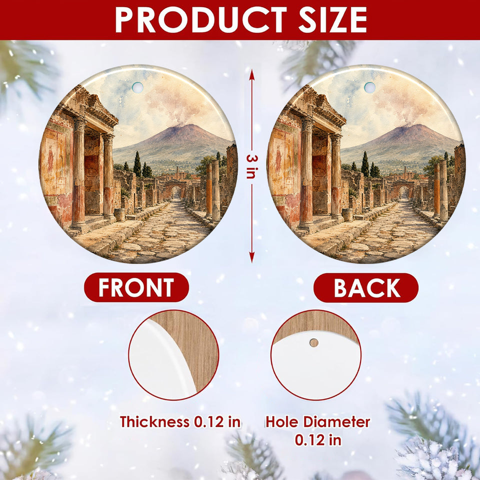 Product size chart showing the three-inch circular dimensions and double-sided artwork layout.
