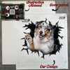 Unboxed Australian Shepherd decal with protective package and instructions.