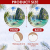 Product size chart diagram showing three-inch dimensions and double-sided artwork.