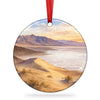 Badwater Basin ceramic Christmas ornament with hanging ribbon displayed against a clean white background.