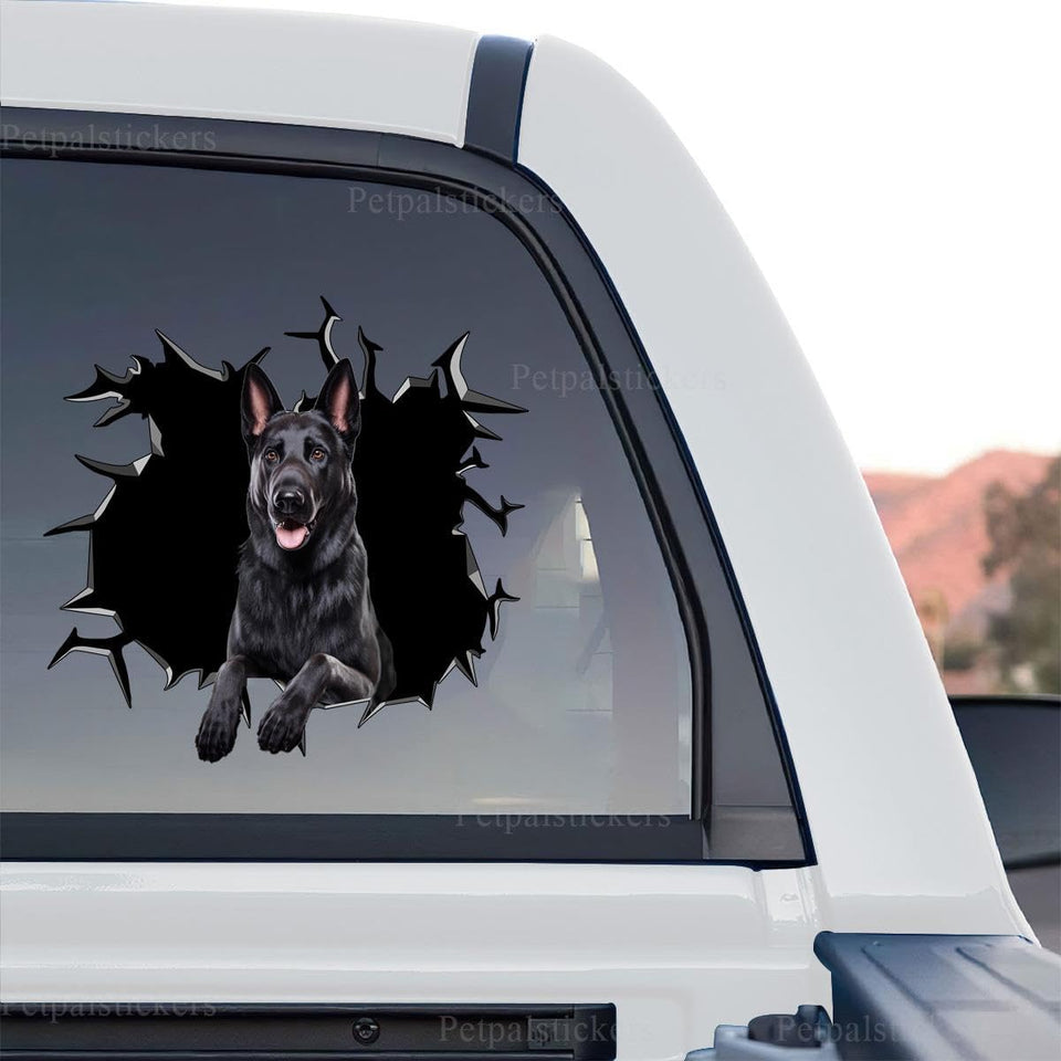 Vibrant Black German Shepherd decal artwork shown as a standalone product design on transparent film.
