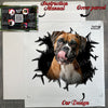 Boxer dog decal sitting neatly on a protective product package alongside detailed instructions.
