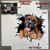 Protective secure package holding the Boxer Dog car decal with instructions.