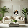 Decorative Boxer dog art decal mounted cleanly on an interior painted wall.