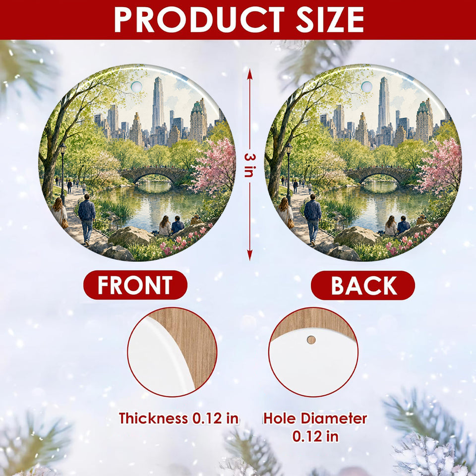 Product size chart showing the 3-inch dimensions and double-sided print.