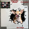 Protective product package containing the glossy Chihuahua vinyl sticker with application guide.