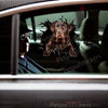 Glossy Chocolate Labrador Retriever vinyl sticker displayed on an exterior car door.