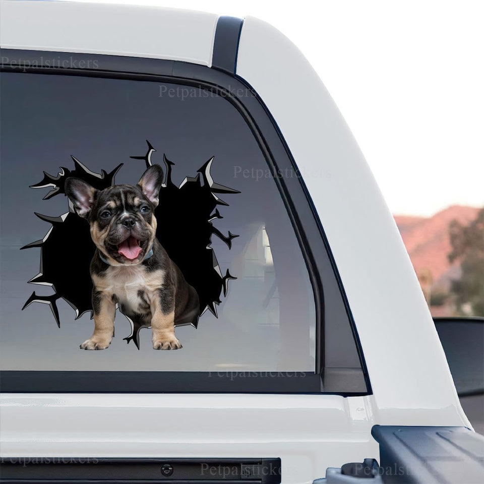 Clear standalone product design showcasing the detailed graphic artwork of a cute French dog.