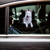 Detailed German Shepard outdoor decal displayed neatly on a white car door.