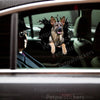 Vibrant German Shepherd sticker displayed clearly on the smooth exterior of a white car door.
