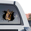 Vibrant German Shepherd sticker standalone product design featuring a playful dog with tongue out.