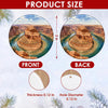 Product size chart displaying the 3-inch round dimensions and double-sided print.
