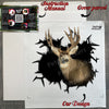Protective package containing the 11x11 inch dog car decal with application guide.
