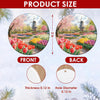Product size chart displaying the 3-inch diameter measurements and double-sided ceramic print.