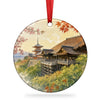 Kiyomizu-dera Christmas ornament shown on a clean white background with attached hanging ribbon.