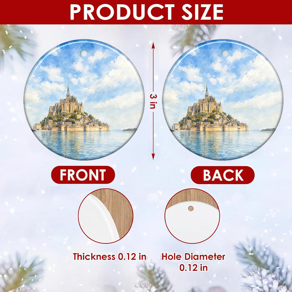 Clear size chart diagram illustrating the 3-inch diameter and double-sided print.