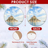 Clear size chart diagram illustrating the 3-inch diameter and double-sided print.
