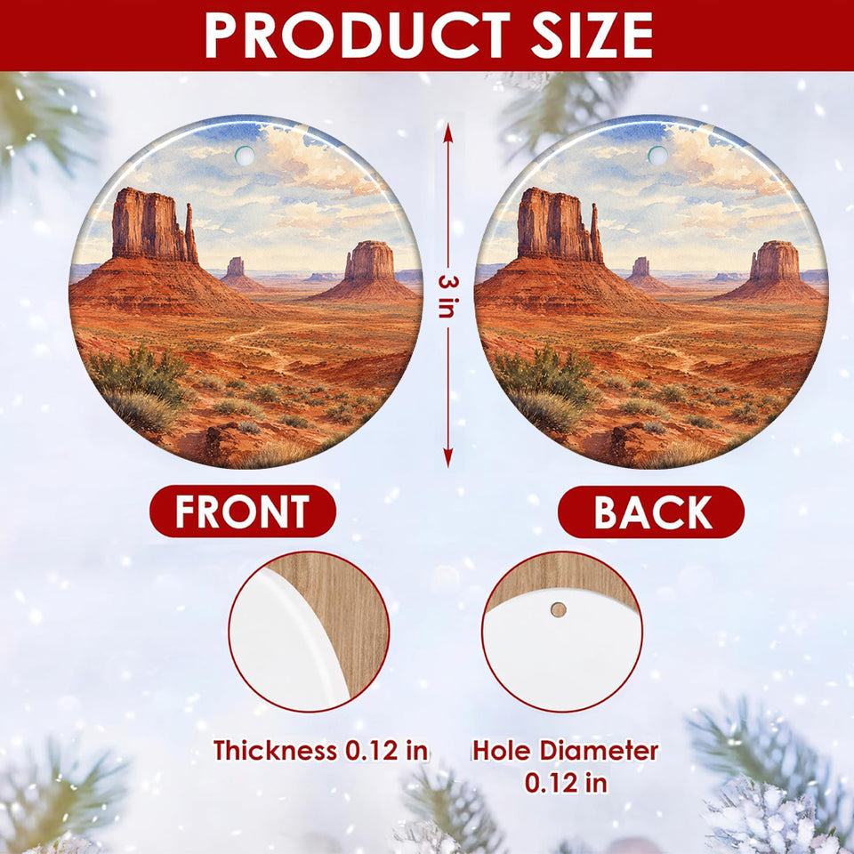 A detailed size chart showing the three-inch round dimensions and double-sided print.
