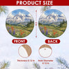 Product size chart diagram displaying three-inch dimensions and double-sided artwork print details.