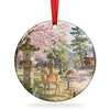 Nara Park Christmas ornament with sika deer and cherry blossoms shown on a clean white background.
