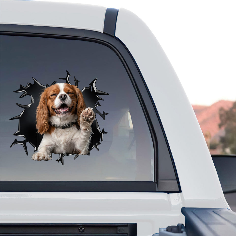 Vibrant Petpal vinyl sticker displayed on the rear window of a truck.
