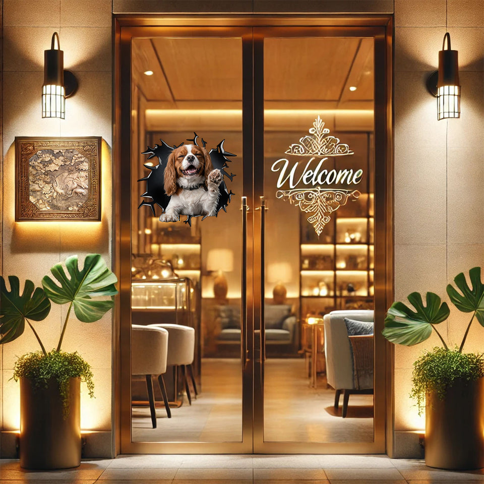Eye-catching Petpal decorative sticker displayed proudly on a glass door.